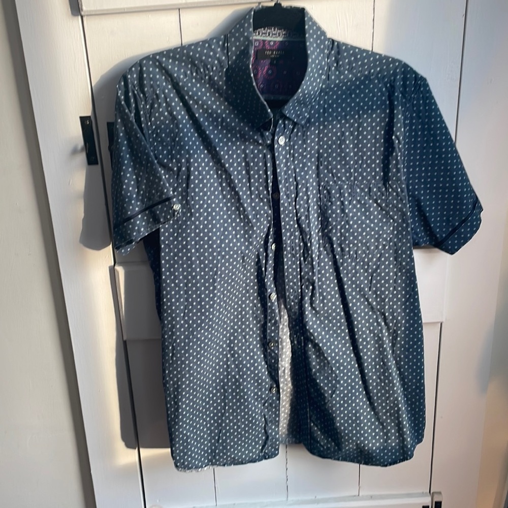 Ted Baker short sleeve button down shirt size Large 5